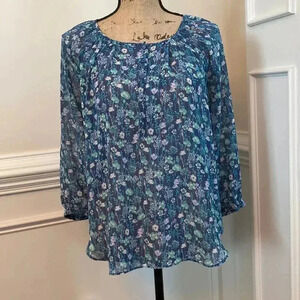 Lauren Conrad Floral Blouse Size: Small
